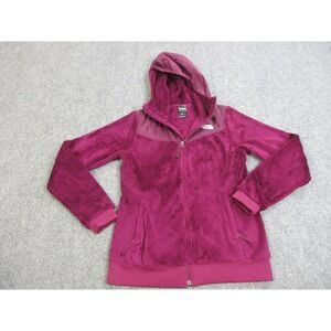 The North Face Fleece Jacket Womens Small Purple Plush Hooded Full Zip Warm
